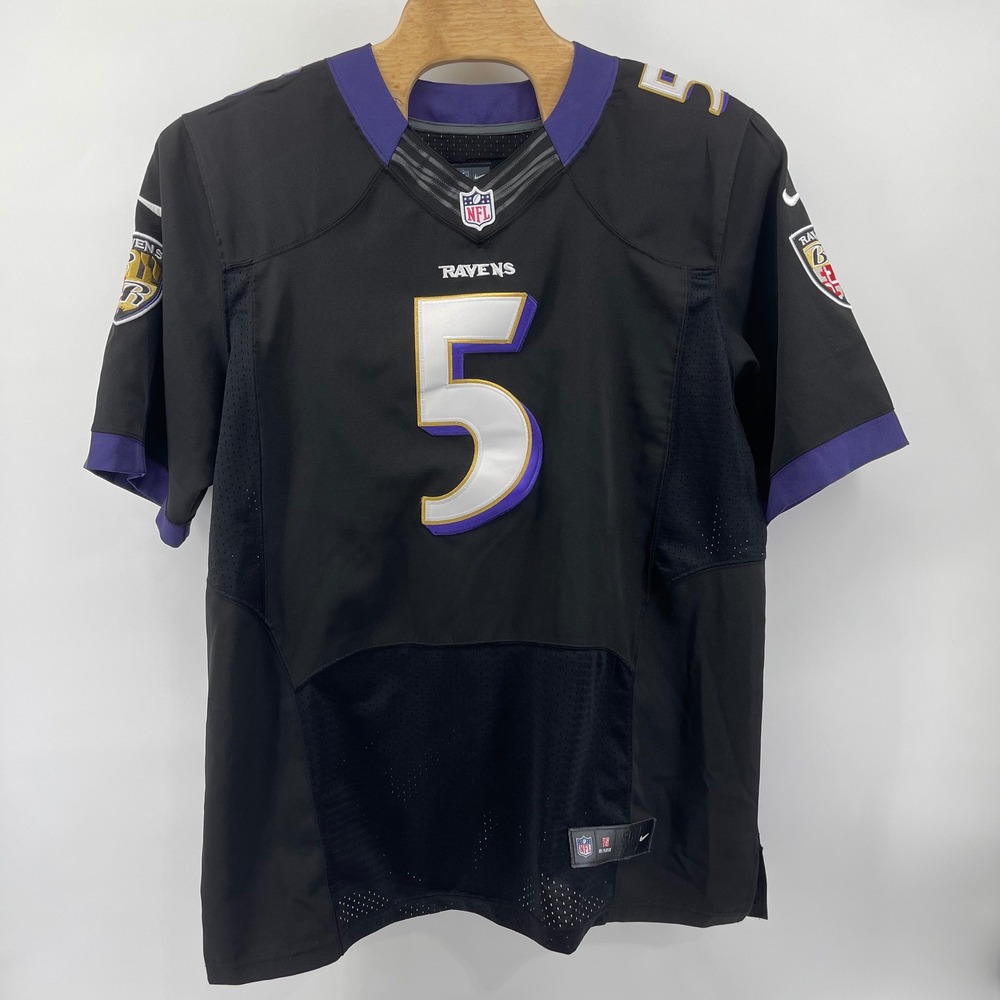 Nike Joe Flacco Baltimore Ravens Elite Jersey Men 56 On Field Black stitched